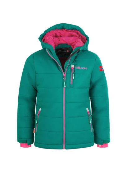 Dětská zimní lyžařská bunda Trollkids Hemsedal Snow Jacket XT s kapucí zelená (513-312)