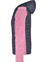 Daiber JN 771 Dámská pletená hybridní bunda 02.0771 pink melange/anthracite melange Daiber JN 771 Dámská pletená hybridní bunda 02.0771 pink melange/anthracite melange