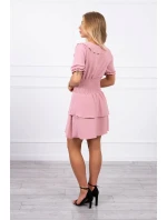 Šaty v pase tmavě pudrově růžové Šaty v pase tmavě pudrově růžové