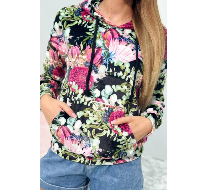 Velurová mikina s kapucí černý