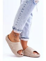 Dámské lehké pěnové pantofle Big Star LL274593 Béžové Dámské lehké pěnové pantofle Big Star LL274593 Béžové