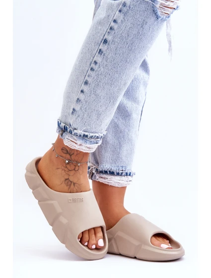 Dámské lehké pěnové pantofle Big Star LL274593 Béžové Dámské lehké pěnové pantofle Big Star LL274593 Béžové