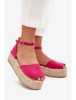 Dámské espadrilky na platformě s pletením fuchsie model 21704459 - Boto Dámské espadrilky na platformě s pletením fuchsie model 21704459 - Boto
