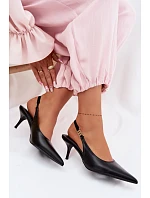 Dámské sandály z umělé kůže na podpatku Černé model 22102984 - Boto