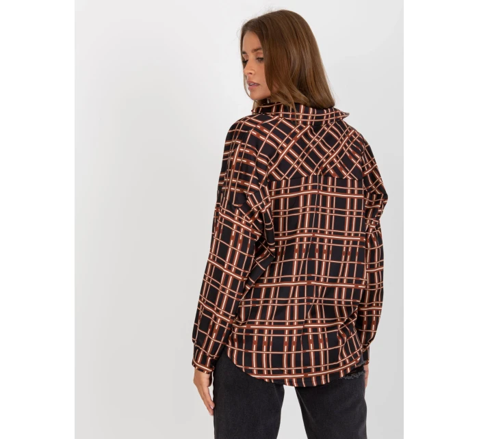 Košile EM KS model 17632669 černá a béžová - FPrice Košile EM KS model 17632669 černá a béžová - FPrice