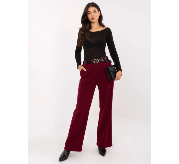 Spodnie IT SP model 21747104 bordowy - FPrice Spodnie IT SP model 21747104 bordowy - FPrice