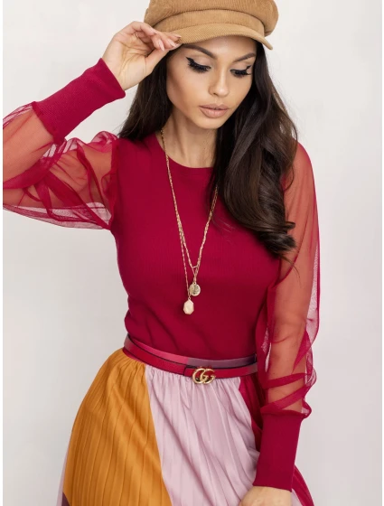 Bluzka RV BZ model 21858896 bordowy - FPrice Bluzka RV BZ model 21858896 bordowy - FPrice