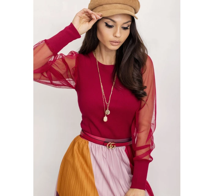 Bluzka RV BZ model 21858896 bordowy - FPrice Bluzka RV BZ model 21858896 bordowy - FPrice