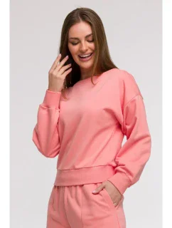 model 21047186 Mikina s otevřenými zády korálová - BeWear