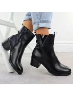 Dámské kozačky s podpatkem zateplené černé model 21905135 - VINCEZA