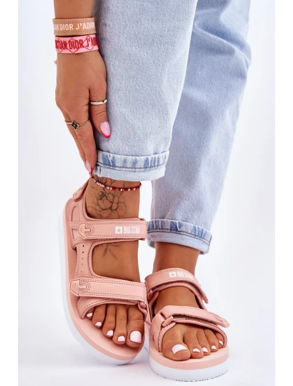 Dámské sportovní sandály na platformě Big Star LL274788 Růžové Dámské sportovní sandály na platformě Big Star LL274788 Růžové