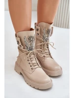 Eko Kožené Boty Workery Se Zateplené D&A Bežové model 21675838 - S.Barski