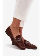 Mokasyny Loafersy Dámské S Ozdobným Prvkem Čokoládové Evelora Mokasyny Loafersy Dámské S Ozdobným Prvkem Čokoládové Evelora