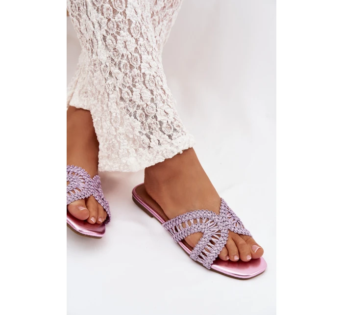 Dámské ploché fialové pantofle Fariella