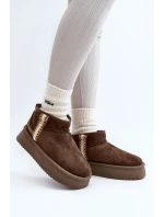 Platformové sněhule s tmavě zeleným vzorem Udra