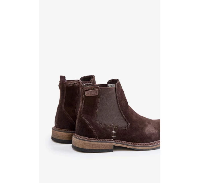 Semišové Kotníkové Boty Chelsea Pánské Big Star OO174155 Hnědé Semišové Kotníkové Boty Chelsea Pánské Big Star OO174155 Hnědé