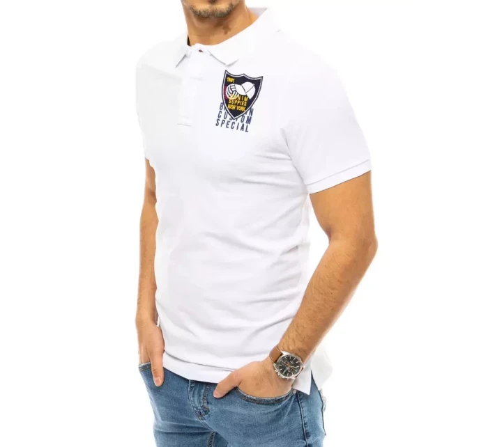 FashionStreet bílá vyšívaná polokošile PX0392