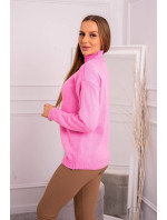 model 18751141 svetr s rolákem světle růžový - K-Fashion