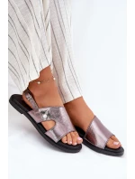 Dámské Ploché Sandály S Dekorativním Detalem Stříbrné model 21697232 - VINCEZA