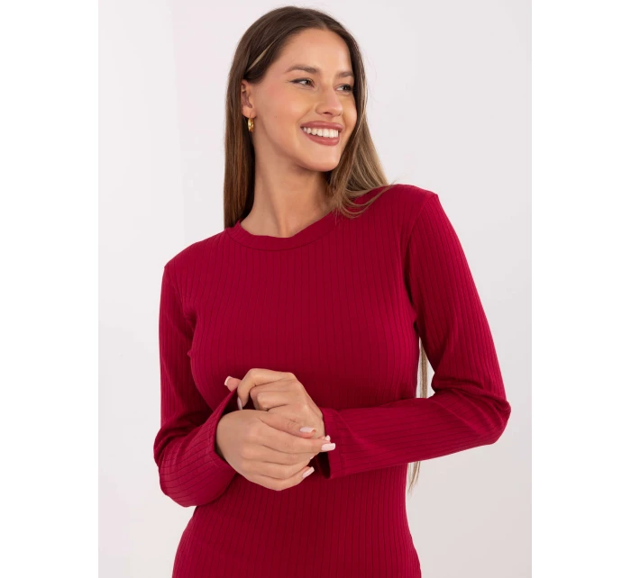 Sukienka RV SK model 21768520 bordowy - FPrice Sukienka RV SK model 21768520 bordowy - FPrice