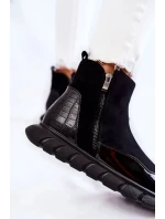 Semišové Dámské Kozačky Tenisky Černe Anita Semišové Dámské Kozačky Tenisky Černe Anita