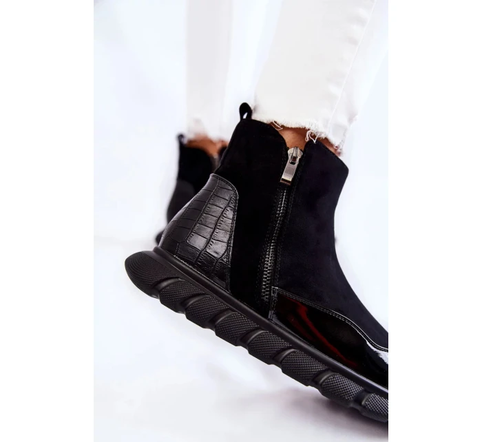 Semišové Dámské Kozačky Tenisky Černe Anita Semišové Dámské Kozačky Tenisky Černe Anita