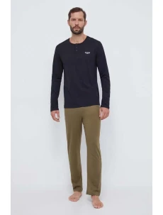 Pánské pyžamo U3BX00KBZG0 F817 khaki/černé - Guess