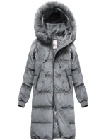 Šedá dámská zimní bunda s kapucí model 21773179 - Libland