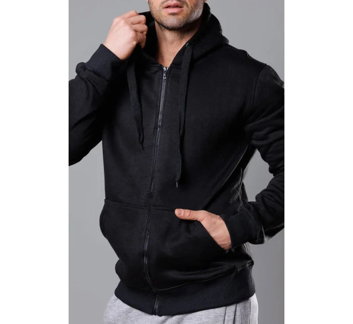 Černá pánská rozepínací mikina s kapucí model 18344959 - J.STYLE