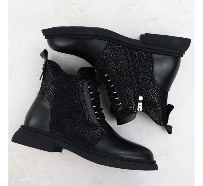 Dámské zateplené kožené boty model 21905677 - S.Barski Dámské zateplené kožené boty model 21905677 - S.Barski