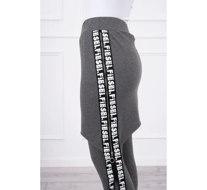 Kalhoty/oblek s nápisem selfie graphite