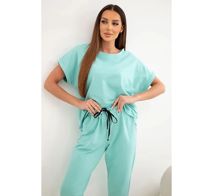 Bavlněný komplet halenka + kalhoty model 22079381 - K-Fashion Bavlněný komplet halenka + kalhoty model 22079381 - K-Fashion