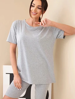 Dámský bavlněný komplet s krátkým rukávem a šortkami žlutý