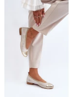 Zazoo 2890 Kožené baleríny Zlaté Ošoupané