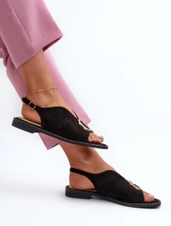 Elegantní dámské sandály s ozdobou z  Černé model 21659535 - S.Barski