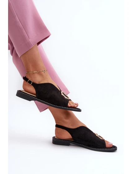 Elegantní dámské sandály s ozdobou z  Černé model 21659535 - S.Barski