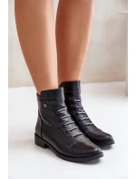 Zateplené dámské boty na plochém podpatku černé model 21672283 - Boto Zateplené dámské boty na plochém podpatku černé model 21672283 - Boto