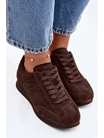 Tenisky z přírodního semiše Big Star model 22074727 Čokoládové - Big Star Shoes