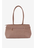 Kožená kabelka z imitace semiše s přívěskem béžová model 22111698 - Flora&Co