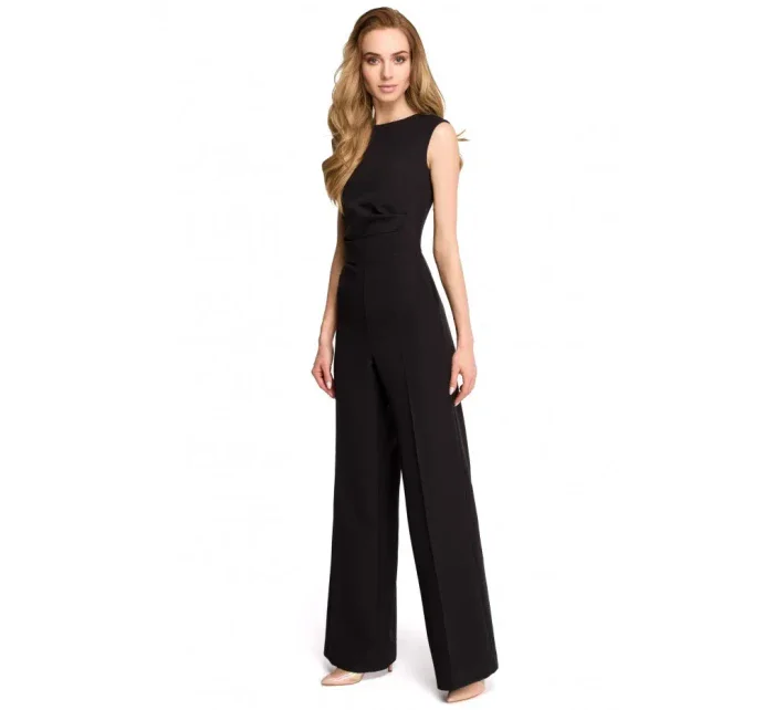 S115 Kombinéza se širokými nohavicemi - černá S115 Kombinéza se širokými nohavicemi - černá