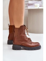 Zateplené Kotníkové Boty Workery Na Zip Hnědé Leairae Zateplené Kotníkové Boty Workery Na Zip Hnědé Leairae