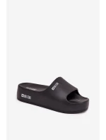 Dámské pantofle na masivní platformě Big Star – černé