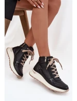 Dámské sportovní botky na platformě Zazoo – černé Dámské sportovní botky na platformě Zazoo – černé