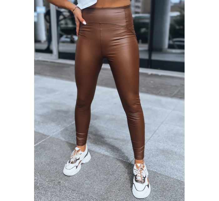 Dámské voskované legíny WAXED CHIC chocolate FashionStreet UY1563