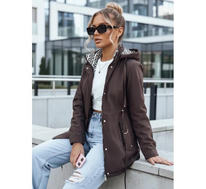Kurtka parka damska z kapturem brązowa model 22028051 - FashionStreet