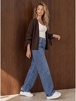 Jeansy damskie wide leg z wysokim stanem niebieskie model 22394667 - FashionStreet