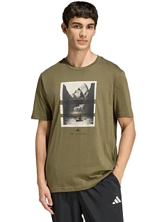 Pánské tričko adidas Outdoor Kayaking Graphic v olivové barvě KB2540