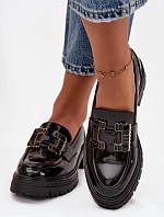 Dámské lakované mokasiny YL253 černé - Diamantique