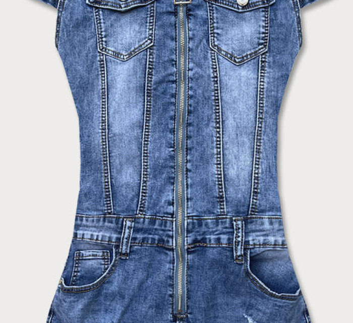 Světle modré džínové šaty s krátkými rukávy (GD6620)