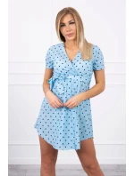 Modré puntíkované šaty